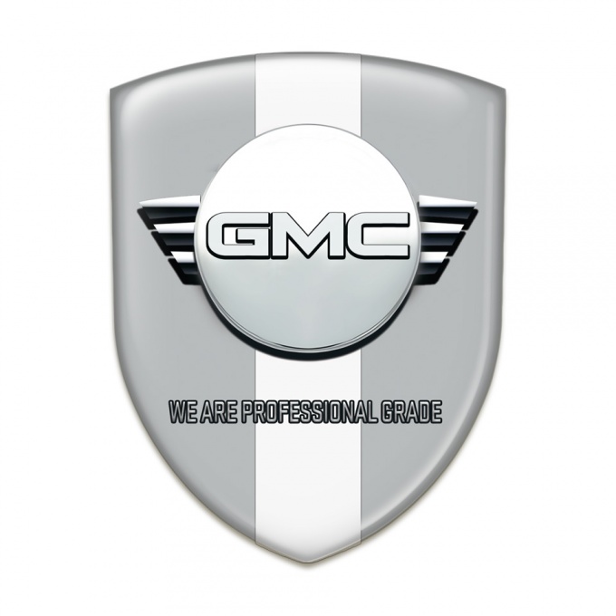GMC Emblem Exterior Grey with White Ribbon Version 