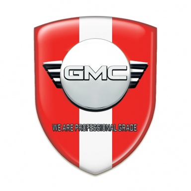 GMC Emblem Interior Red with White Ribbon Version 