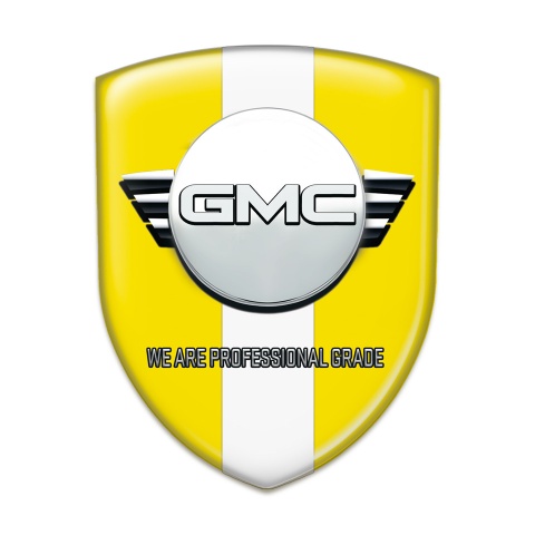 GMC Car Accessories Badge Yellow with White Ribbon Version 