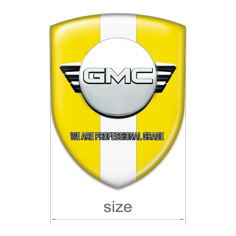 GMC Car Accessories Badge Yellow with White Ribbon Version 