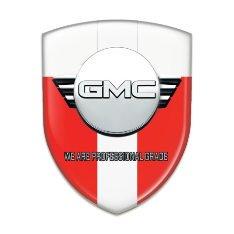 GMC Car Interior Badge Red White with White Ribbon Version 