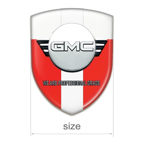 GMC Car Interior Badge Red White with White Ribbon Version 