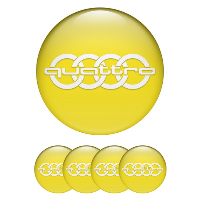 Audi Wheel Emblems for Center Caps Yellow Edition
