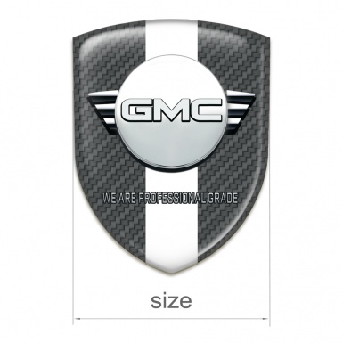 GMC Auto Emblem Dark Grey Carbon with White Ribbon Version 