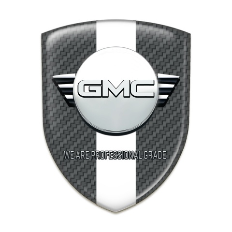 GMC Auto Emblem Dark Grey Carbon with White Ribbon Version 