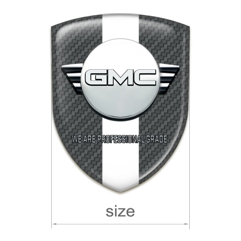 GMC Auto Emblem Dark Grey Carbon with White Ribbon Version 