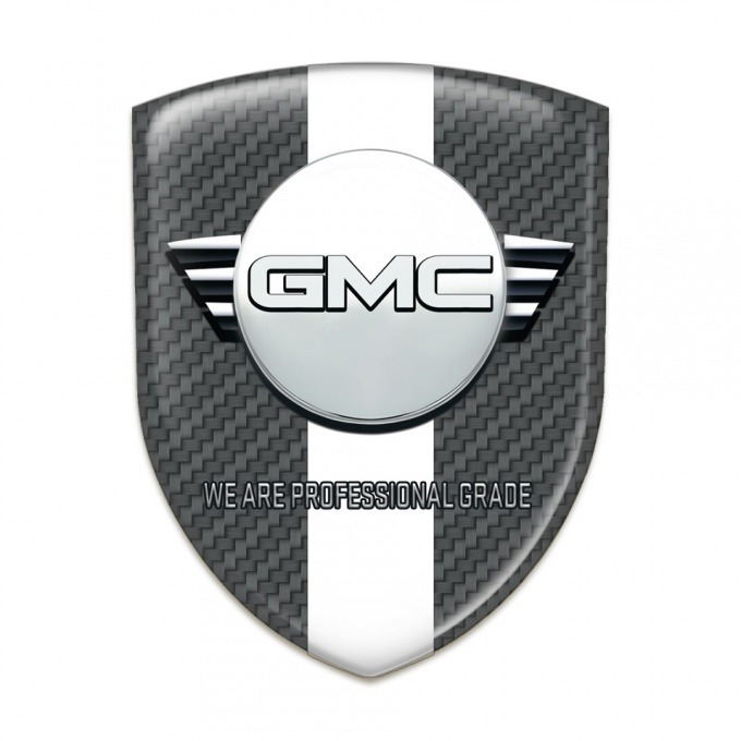 GMC Auto Emblem Dark Grey Carbon with White Ribbon Version 