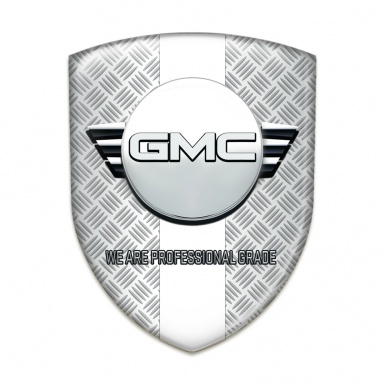 GMC Emblem Badge Logo Grid Effect with White Ribbon Version 
