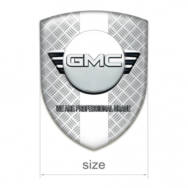 GMC Emblem Badge Logo Grid Effect with White Ribbon Version 