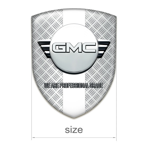 GMC Emblem Badge Logo Grid Effect with White Ribbon Version 
