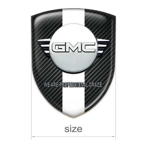 GMC Emblem Badge Logo Dark Carbon with White Ribbon Version 
