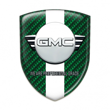 GMC Logo Emblem Green Carbon with White Ribbon Version 