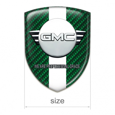 GMC Logo Emblem Green Carbon with White Ribbon Version 