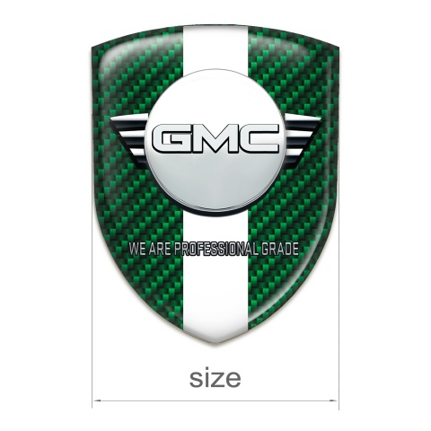 GMC Logo Emblem Green Carbon with White Ribbon Version 
