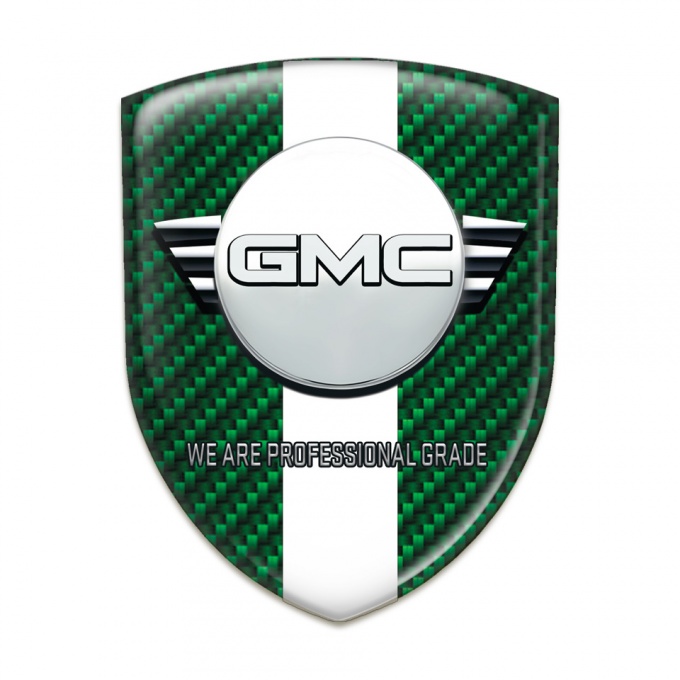 GMC Logo Emblem Green Carbon with White Ribbon Version 