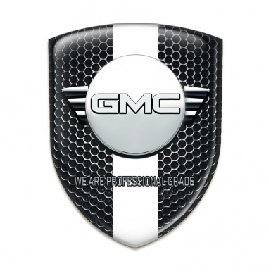 GMC Domed Emblem Perforated Steel White Ribbon Version 