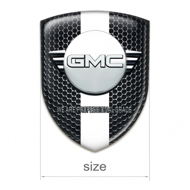 GMC Domed Emblem Perforated Steel White Ribbon Version 