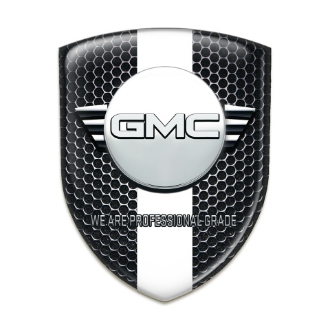 GMC Domed Emblem Perforated Steel White Ribbon Version 