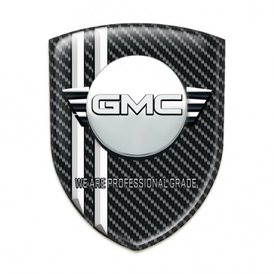 GMC Resin Sticker Black Carbon with White Stripes variant 