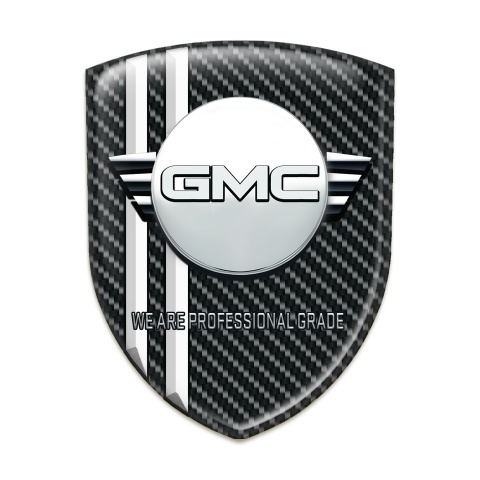 GMC Resin Sticker Black Carbon with White Stripes variant 