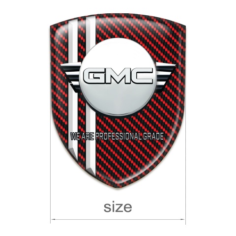 GMC 3D Gel Emblem Red Carbon with White Stripes Variant 