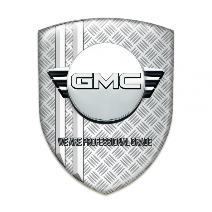 GMC Car Accessories Badge Grid Effect with White Stripes Variant 