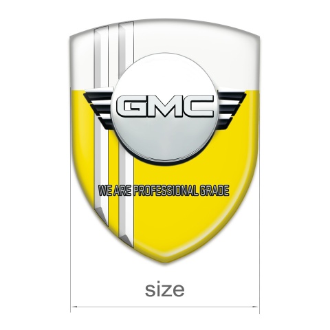 GMC Silicone Car Decal Badge Yellow White with White Stripes 