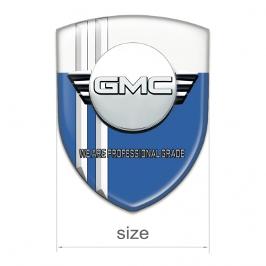 GMC Silicone Badge Blue White with White Stripes 