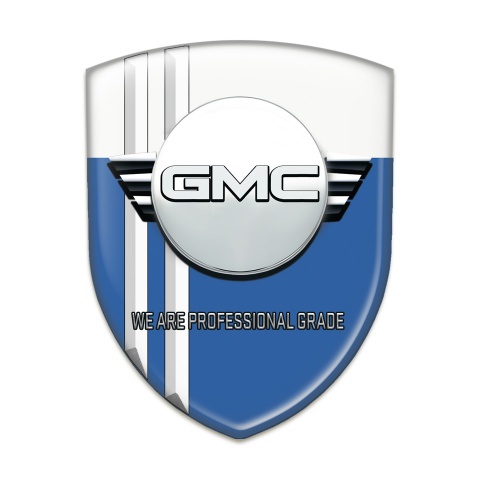 GMC Silicone Badge Blue White with White Stripes 