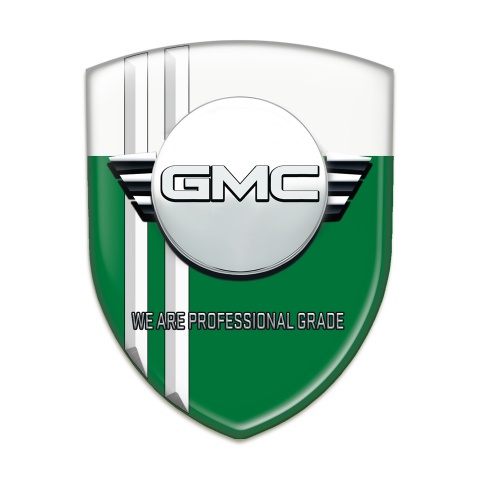 GMC Emblem Badge Logo Green White with White Stripes Style 