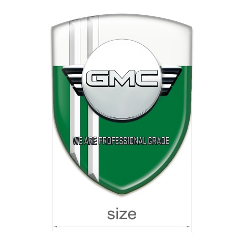 GMC Emblem Badge Logo Green White with White Stripes Style 