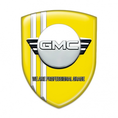GMC Domed Emblem Yellow with White Stripes Edition with Round logo 