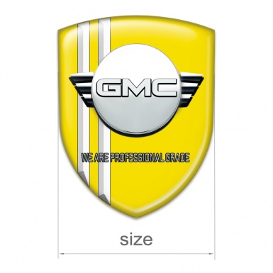 GMC Domed Emblem Yellow with White Stripes Edition with Round logo 