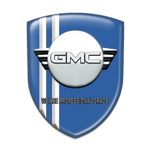 GMC Silicone Emblem Blue with Whiite Stripes Edition and Round Logo 