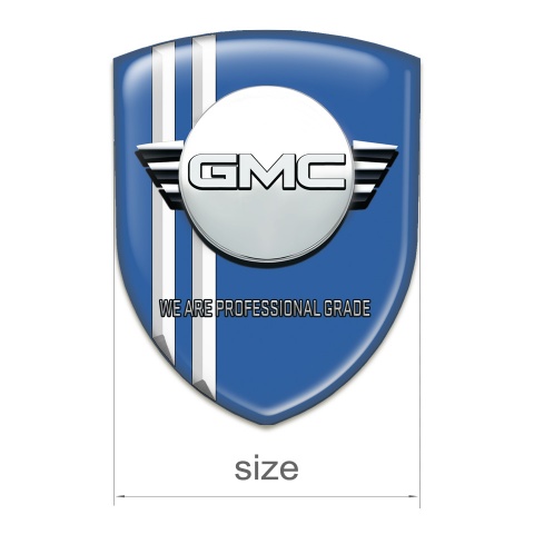 GMC Silicone Emblem Blue with Whiite Stripes Edition and Round Logo 