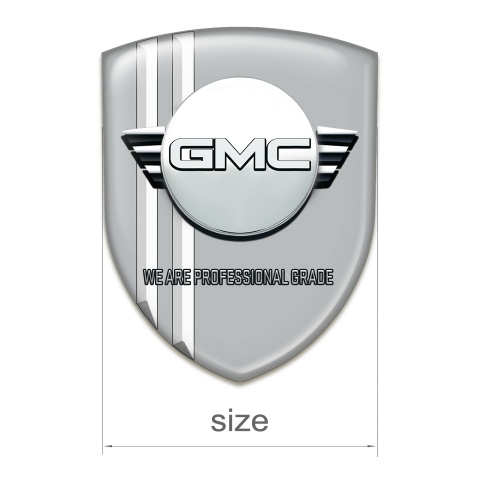 GMC 3D Gel Emblem High Quality Grey with White Stripes Edition 