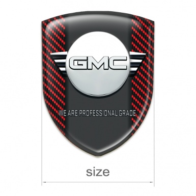 GMC Self Adhesive Car logo Emblem Red carbon with Central Graphite Panel