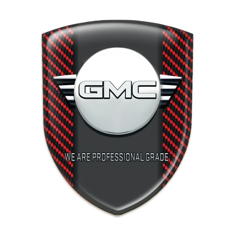 GMC Self Adhesive Car logo Emblem Red carbon with Central Graphite Panel