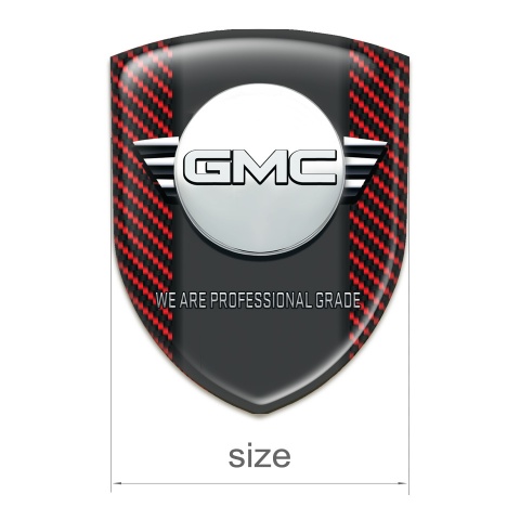 GMC Self Adhesive Car logo Emblem Red carbon with Central Graphite Panel