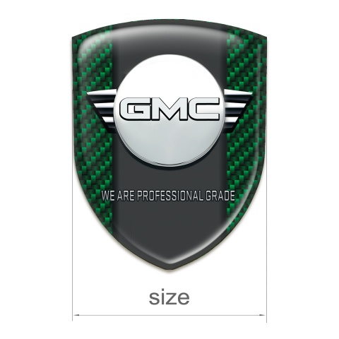 GMC Silicone Car Decal Badge Green Carbon with Central Graphite Panel Design 