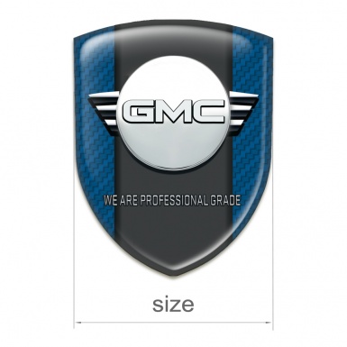 GMC Emblem Badge Logo Navy Blue Carbon with Central Graphite Panel Design 