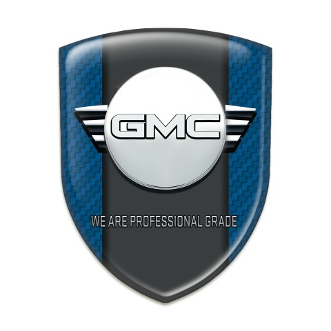 GMC Emblem Badge Logo Navy Blue Carbon with Central Graphite Panel Design 