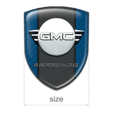 GMC Emblem Badge Logo Navy Blue Carbon with Central Graphite Panel Design 