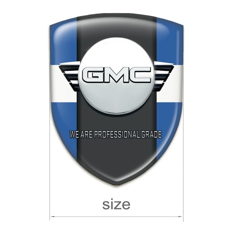 GMC Self Adhesive Emblem Logo Blue with White Band and Central Craphite Panel 