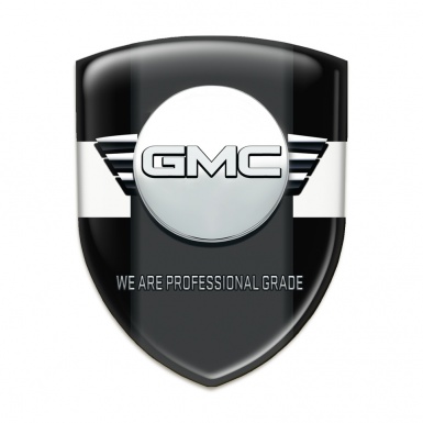 GMC Resin Sticker Black with White Band and Central Graphite Panel 
