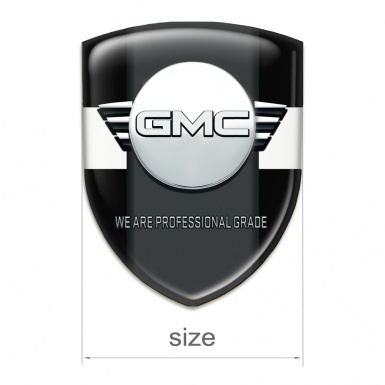 GMC Resin Sticker Black with White Band and Central Graphite Panel 
