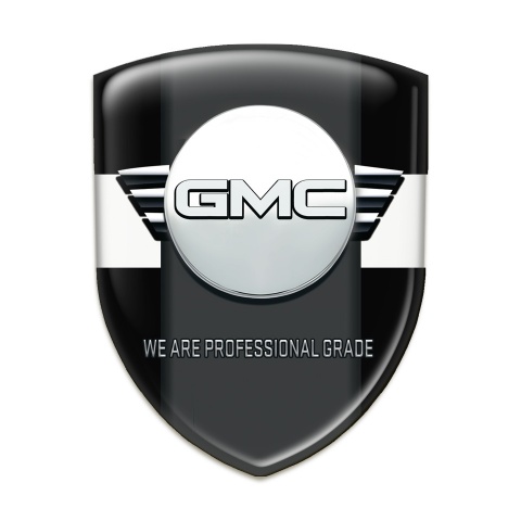 GMC Resin Sticker Black with White Band and Central Graphite Panel 