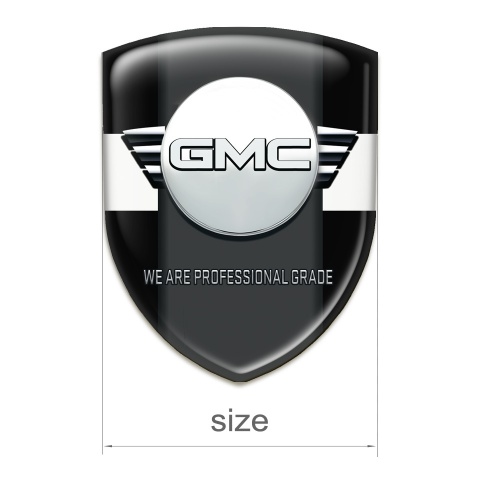 GMC Resin Sticker Black with White Band and Central Graphite Panel 