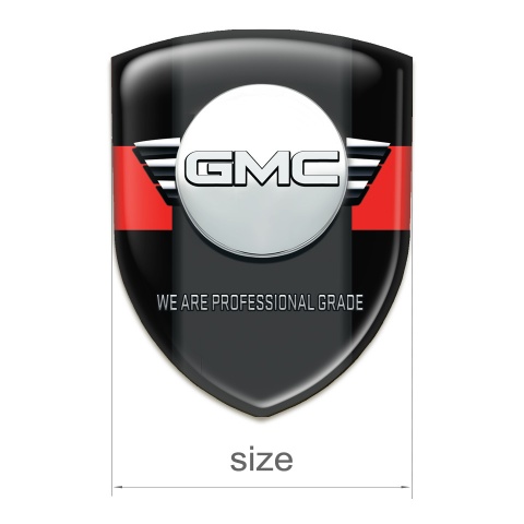 GMC 3D Gel Emblem Black with Red tape Style 