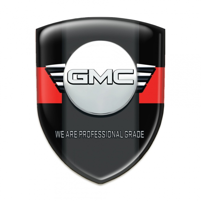 GMC 3D Gel Emblem Black with Red tape Style 